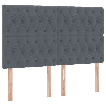 Aufbewahrungsbett mit Matratze Dunkelgrau 140 x 200 cm Samt