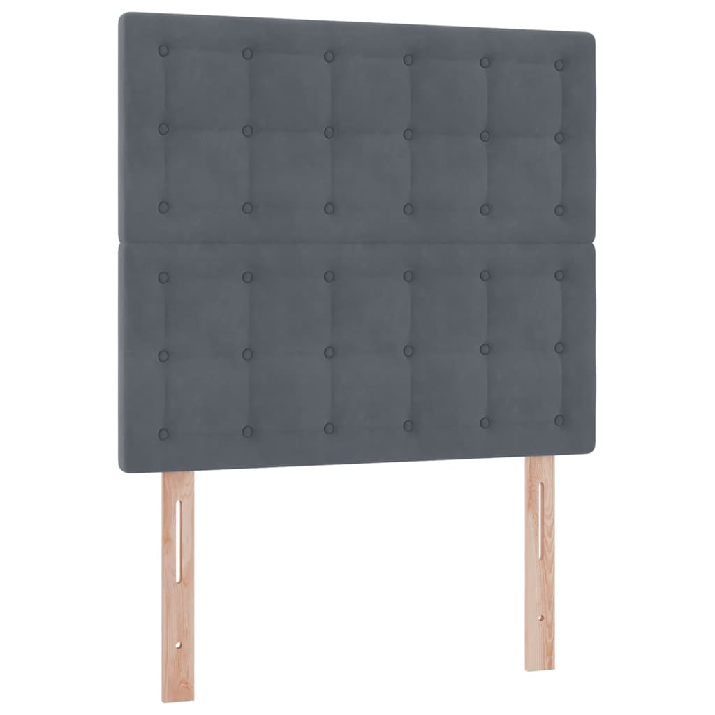 Aufbewahrungsbett mit Matratze Dunkelgrau 90 x 190 cm Samt