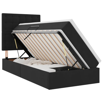 vidaXL Aufbewahrungsbett mit Matratze Schwarz 90 x 190 cm Samt