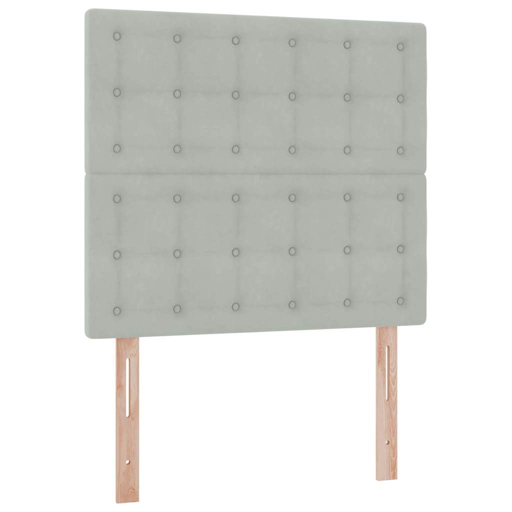 Aufbewahrungsbett mit Matratze Hellgrau 100 x 200 cm Samt