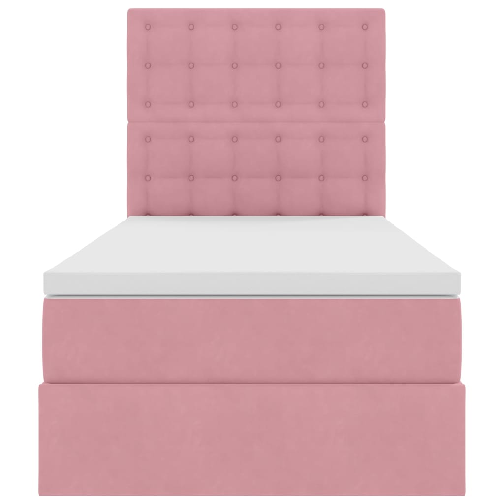 Aufbewahrungsbett mit Matratze Rosa 100 x 200 cm Samt