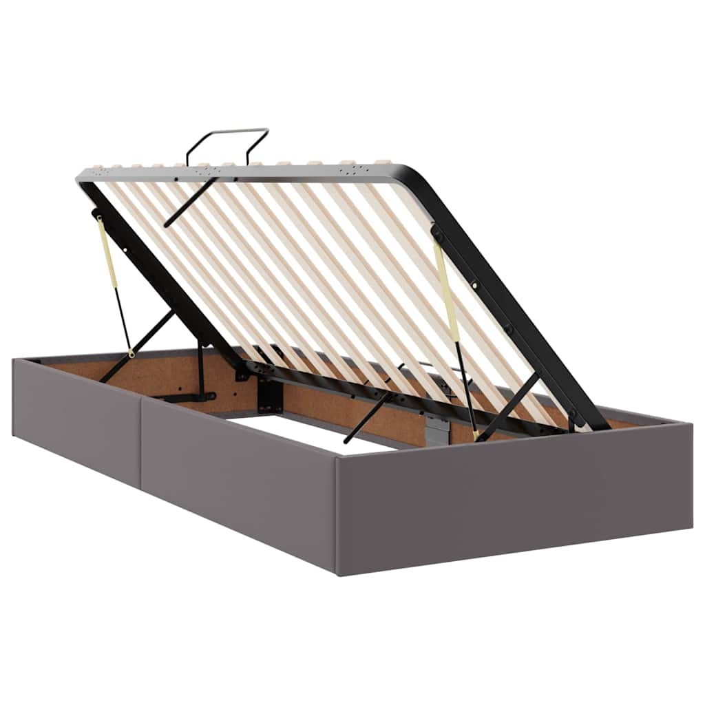 vidaXL Aufbewahrungsbett mit Matratze Grau 200 x 200 cm Kunstleder