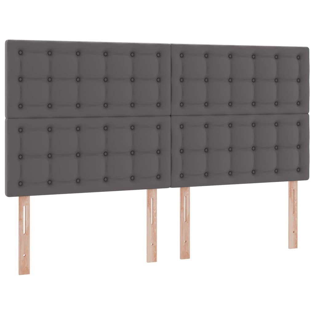 vidaXL Aufbewahrungsbett mit Matratze Grau 200 x 200 cm Kunstleder