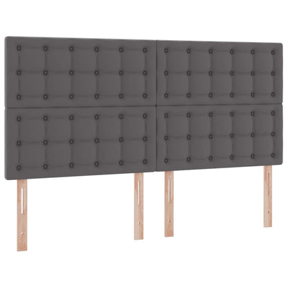 vidaXL Aufbewahrungsbett mit Matratze Grau 200 x 200 cm Kunstleder