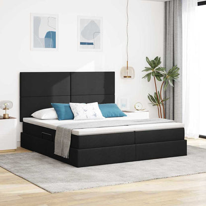 vidaXL Aufbewahrungsbett mit Matratze Schwarz 180 x 200 cm Kunstleder