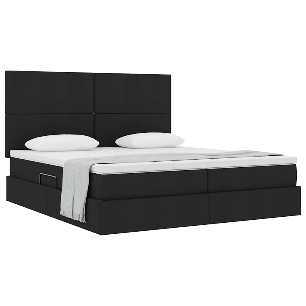 vidaXL Aufbewahrungsbett mit Matratze Schwarz 180 x 200 cm Kunstleder