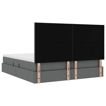 vidaXL Aufbewahrungsbett Dunkelgrau 200 x 200 cm Kunstleder