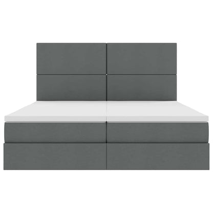 vidaXL Aufbewahrungsbett Dunkelgrau 200 x 200 cm Kunstleder