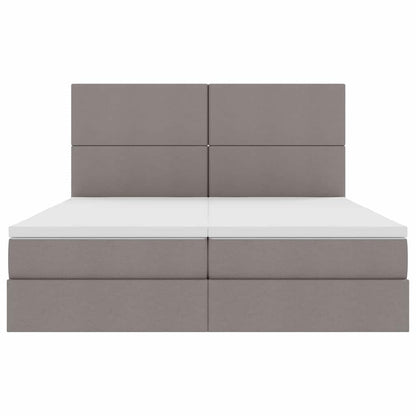 vidaXL Aufbewahrungsbett mit Matratze Taupe 200 x 200 cm Kunstleder
