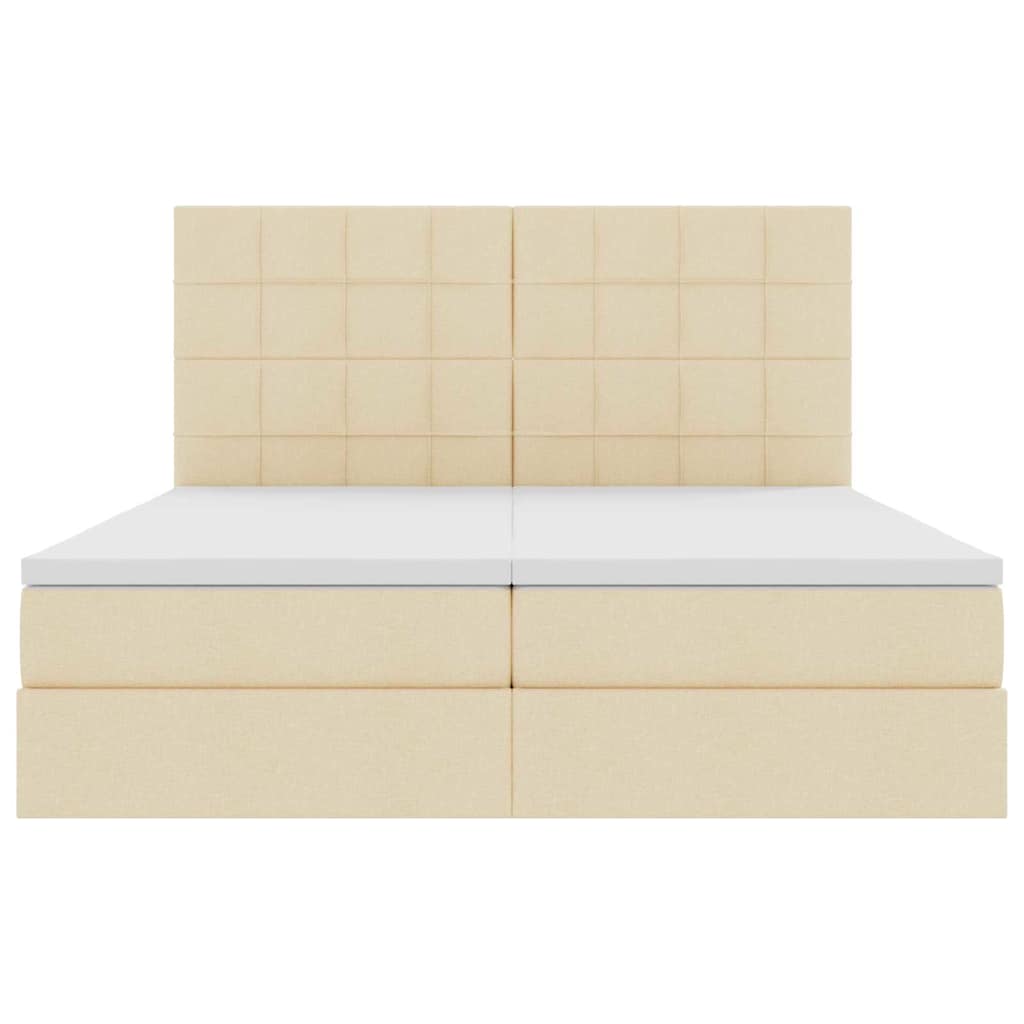 Aufbewahrungsbett mit Matratze Creme 180 x 200 cm Kunstleder