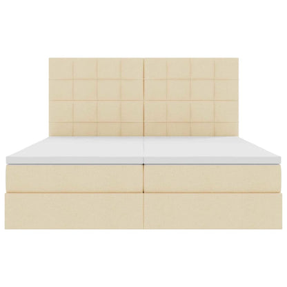 Aufbewahrungsbett mit Matratze Creme 180 x 200 cm Kunstleder