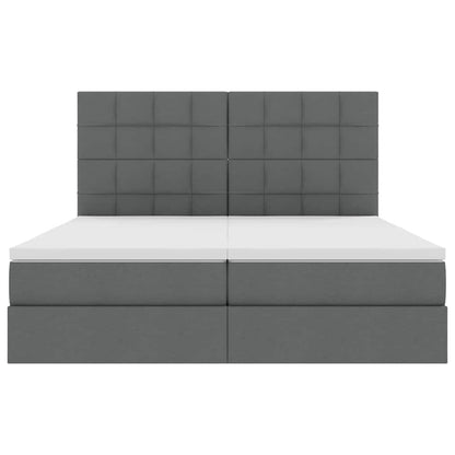 vidaXL Aufbewahrungsbett Dunkelgrau 200 x 200 cm Kunstleder