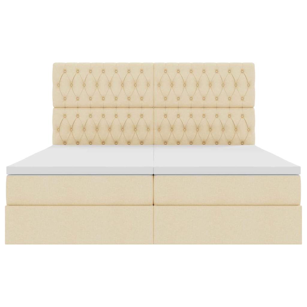 Aufbewahrungsbett mit Matratze Creme 180 x 200 cm Kunstleder
