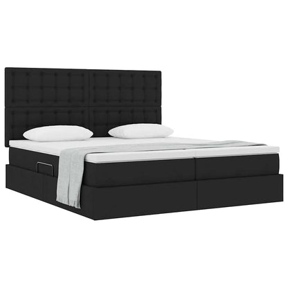 vidaXL Aufbewahrungsbett mit Matratze Schwarz 180 x 200 cm Kunstleder