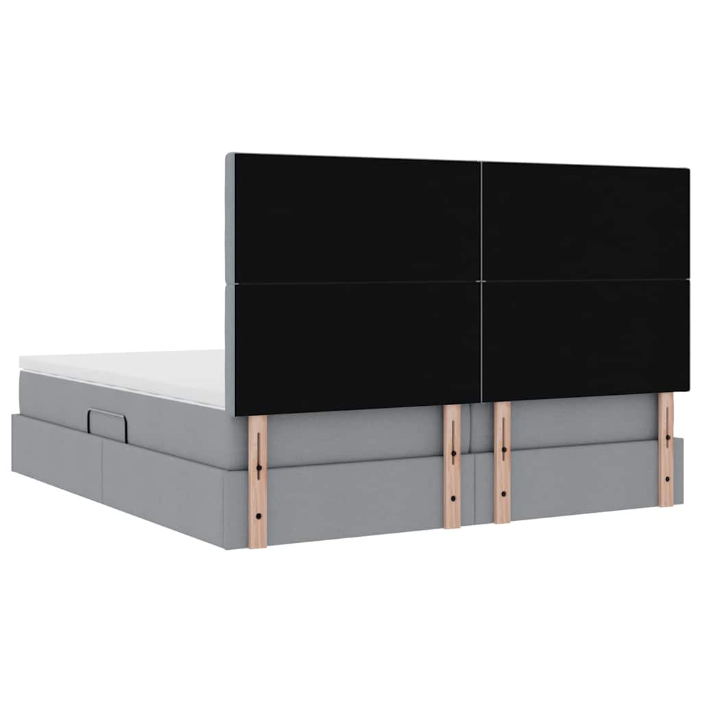 vidaXL Aufbewahrungsbett mit Matratze Hellgrau 200 x 200 cm Kunstleder