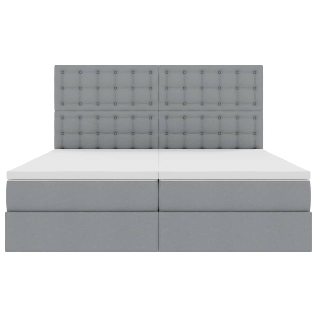 vidaXL Aufbewahrungsbett mit Matratze Hellgrau 200 x 200 cm Kunstleder