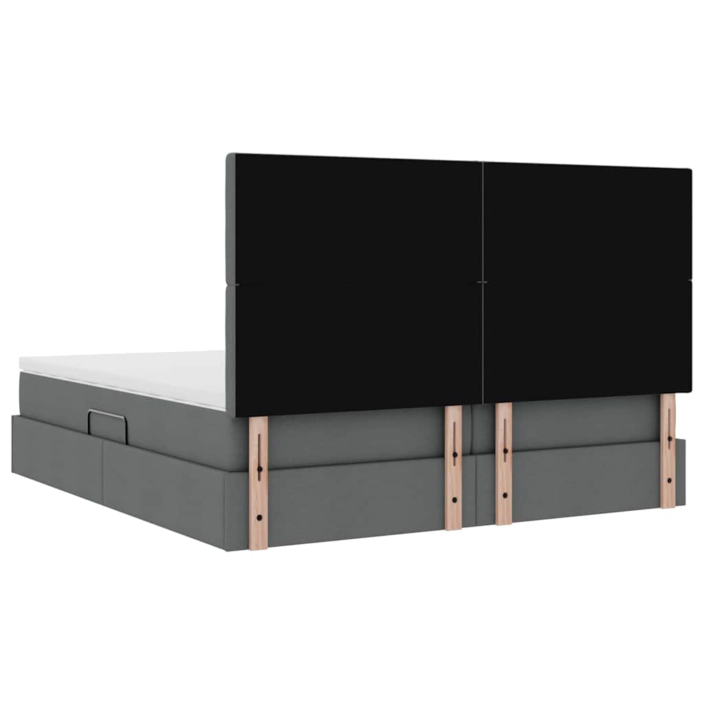 vidaXL Aufbewahrungsbett Dunkelgrau 200 x 200 cm Kunstleder
