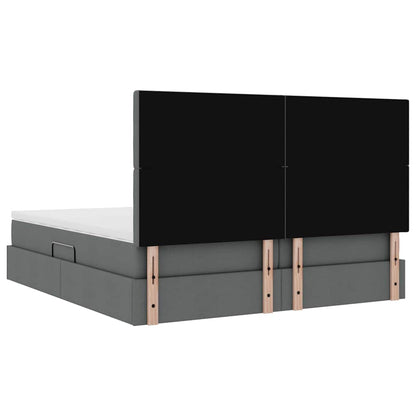 vidaXL Aufbewahrungsbett Dunkelgrau 200 x 200 cm Kunstleder