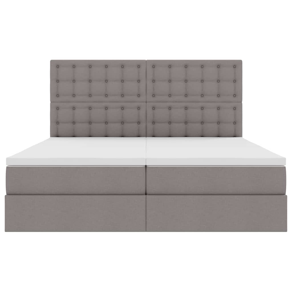 vidaXL Aufbewahrungsbett mit Matratze Taupe 200 x 200 cm Kunstleder