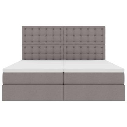 vidaXL Aufbewahrungsbett mit Matratze Taupe 200 x 200 cm Kunstleder