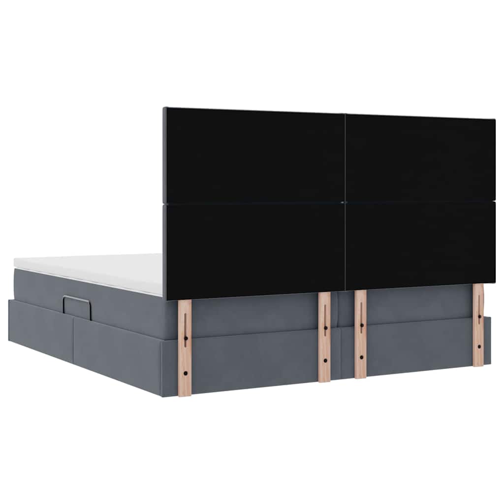 vidaXL Aufbewahrungsbett mit Matratze Dunkelgrau 200 x 200 cm Samt