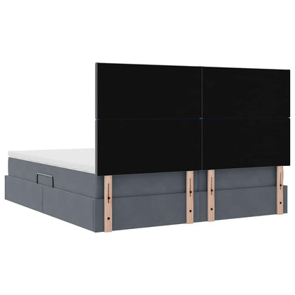 vidaXL Aufbewahrungsbett mit Matratze Dunkelgrau 200 x 200 cm Samt