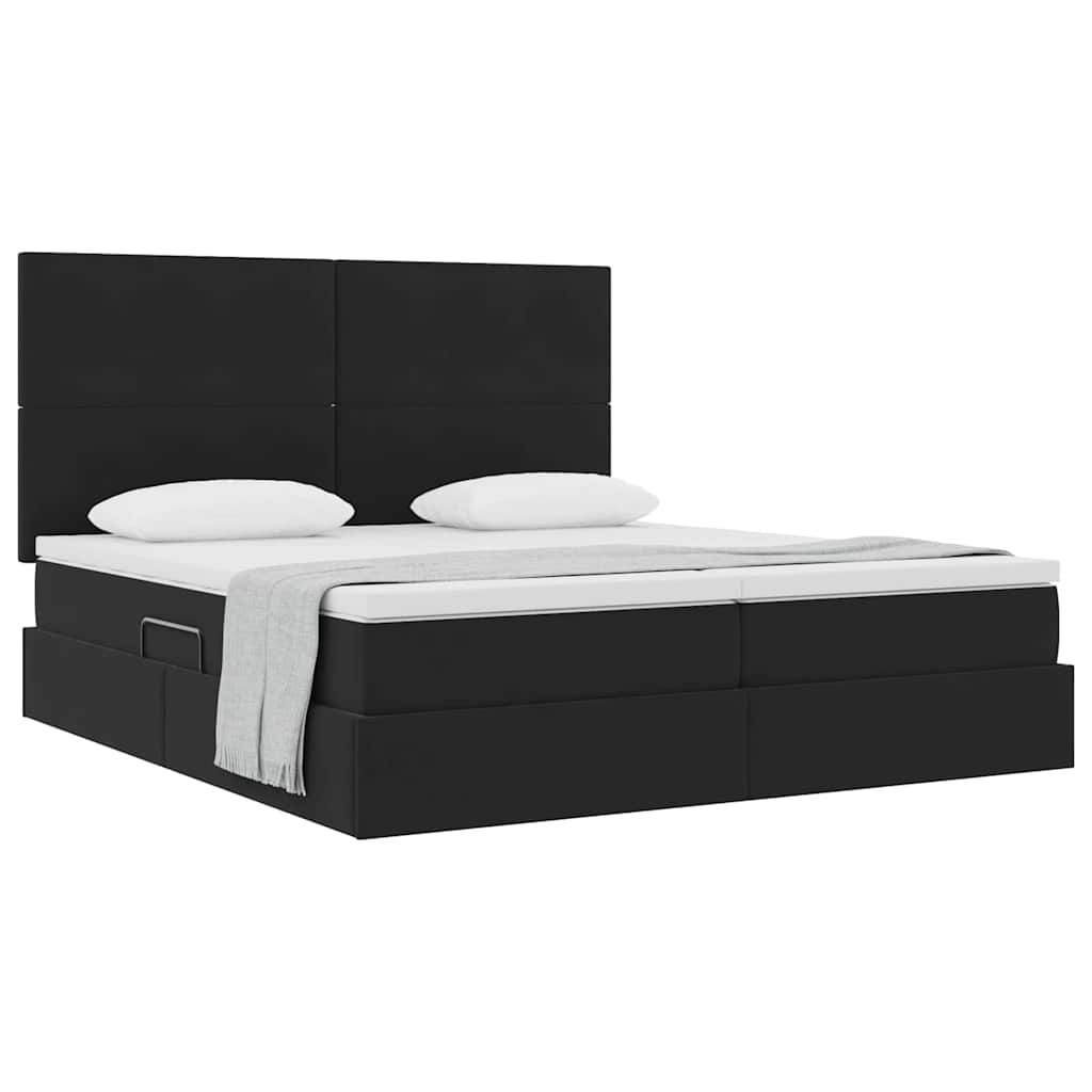 vidaXL Aufbewahrungsbett mit Matratze Schwarz 200 x 200 cm Samt