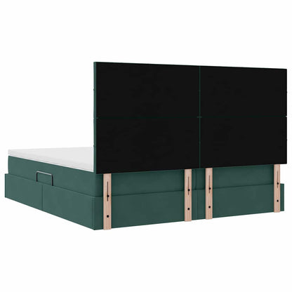 vidaXL Aufbewahrungsbett mit Matratze Dunkelgrün 180 x 200 cm Samt