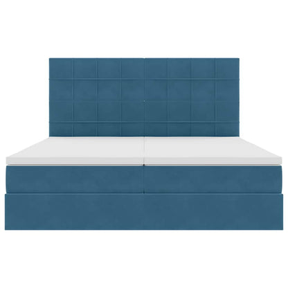 vidaXL Aufbewahrungsbett mit Matratze Dunkelblau 180 x 200 cm Samt