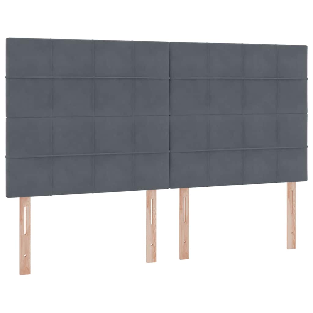 vidaXL Lit de rangement avec matelas Gris foncé 200 x 200 cm Velours