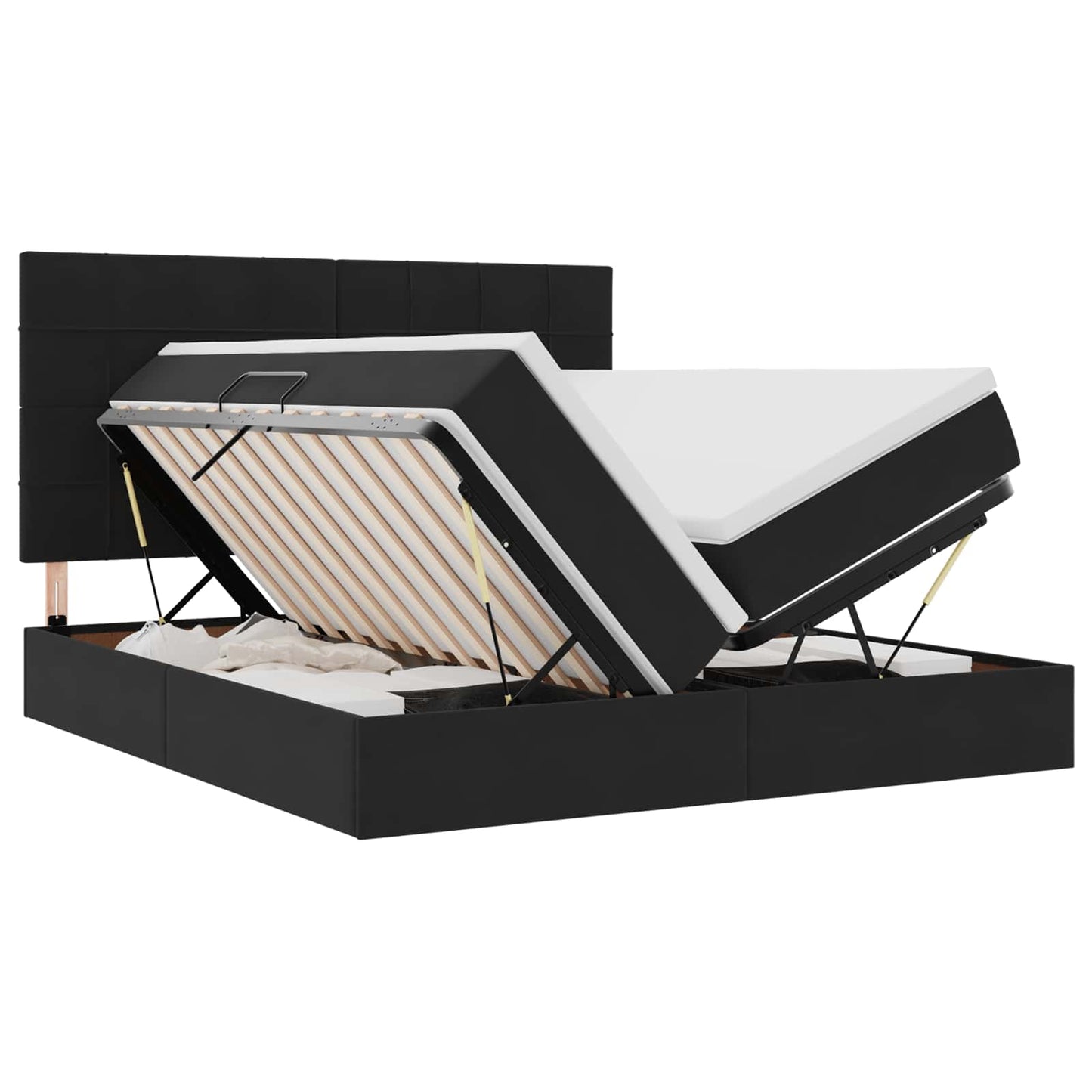 vidaXL Aufbewahrungsbett mit Matratze Schwarz 200 x 200 cm Samt
