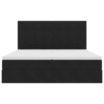 vidaXL Aufbewahrungsbett mit Matratze Schwarz 200 x 200 cm Samt