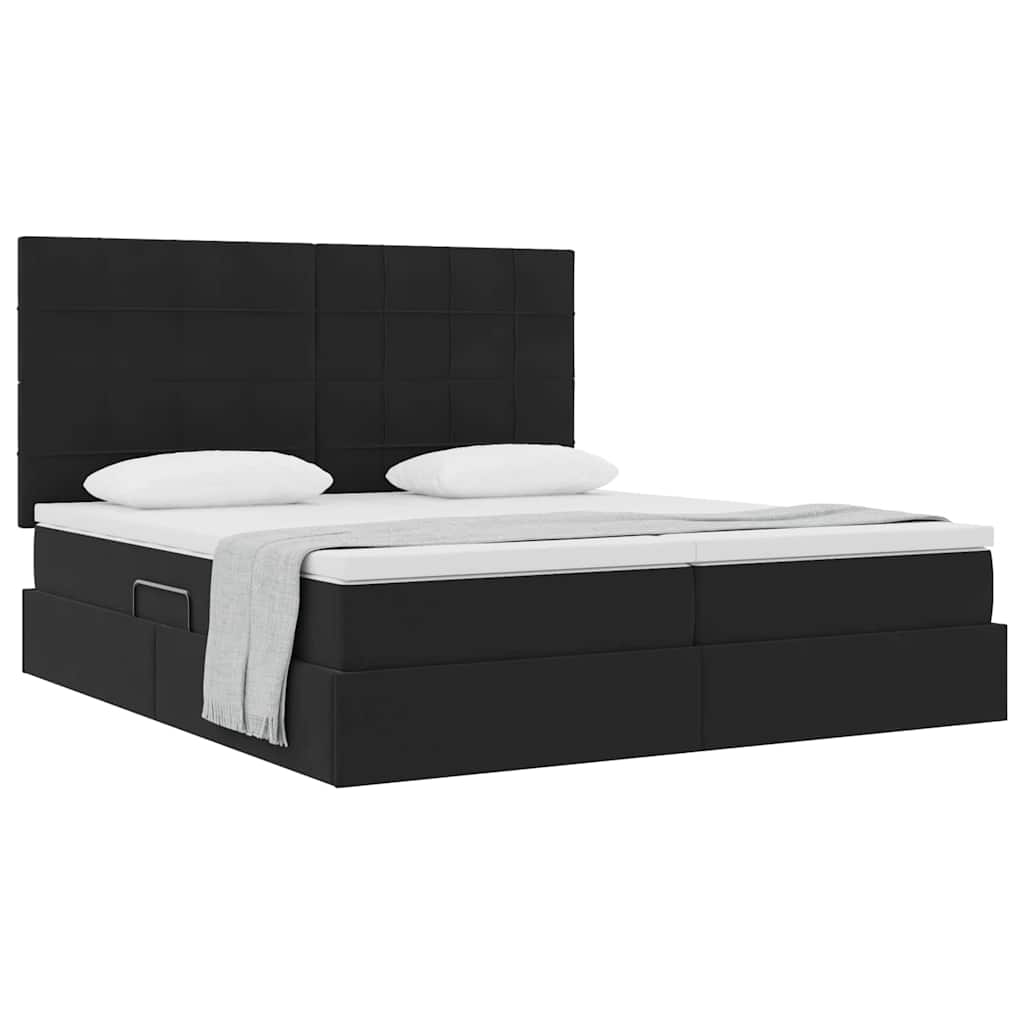 vidaXL Aufbewahrungsbett mit Matratze Schwarz 200 x 200 cm Samt