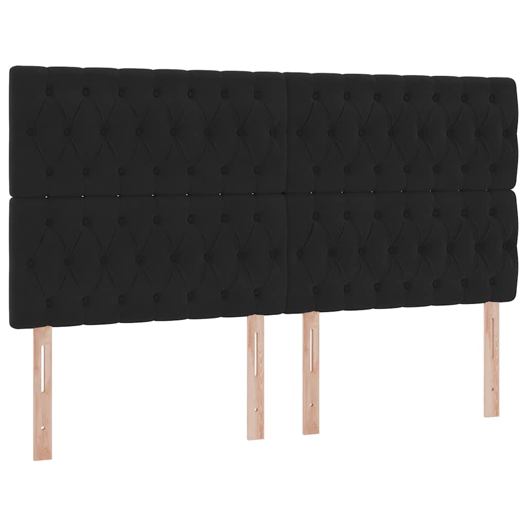 vidaXL Lit coffre avec matelas Velours Noir 200 x 200 cm