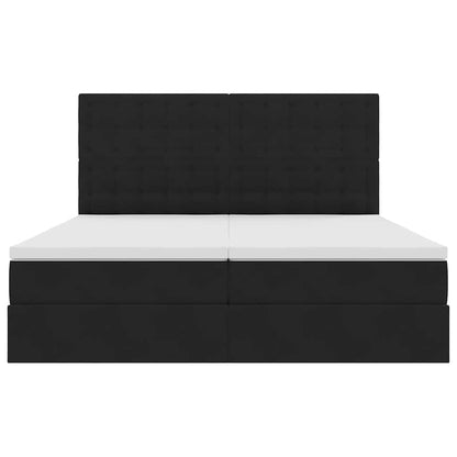 Aufbewahrungsbett mit Matratze Schwarz 200 x 200 cm Samt