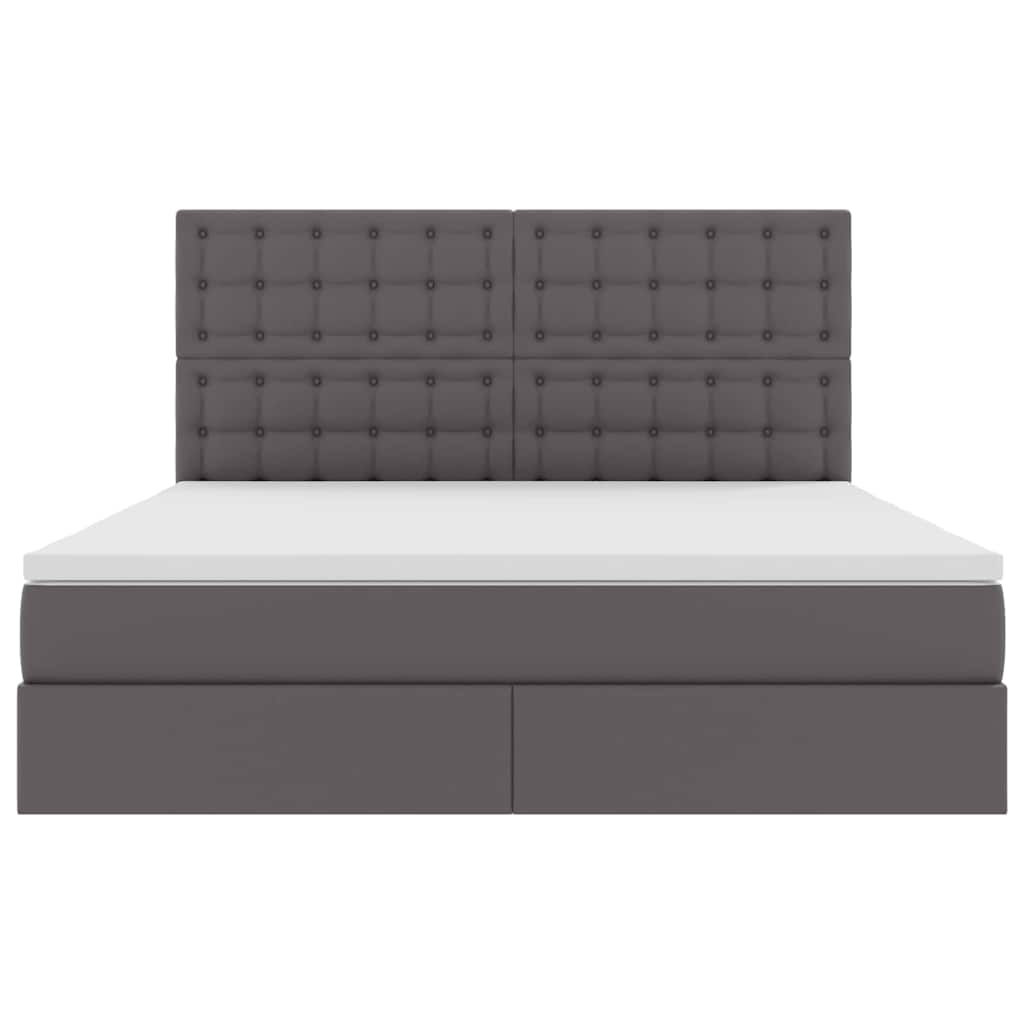 vidaXL Bett mit Stauraum und LED mit LED Grau 160 x 200 cm Kunstleder