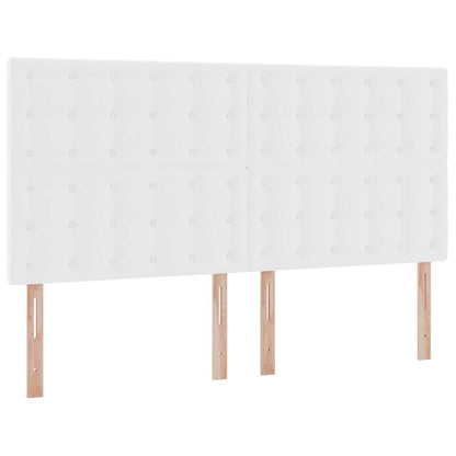 Bett mit Stauraum und LED Reinweiß 180 x 200 cm Kunstleder