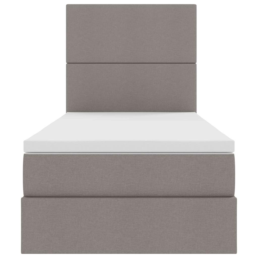 vidaXL Bett mit Stauraum und LED mit LED Taupe 100 x 200 cm Polyester