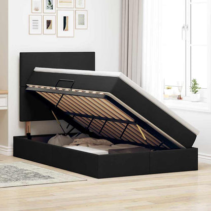vidaXL Bett mit Stauraum und LED Schwarz 120 x 200 cm Polyester