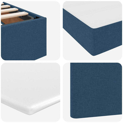 Bett mit Stauraum und LED mit LED Blau 140 x 190 cm Polyester