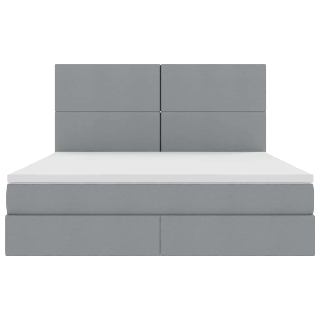 vidaXL Bett mit Stauraum und LED Hellgrau 160 x 200 cm Polyester