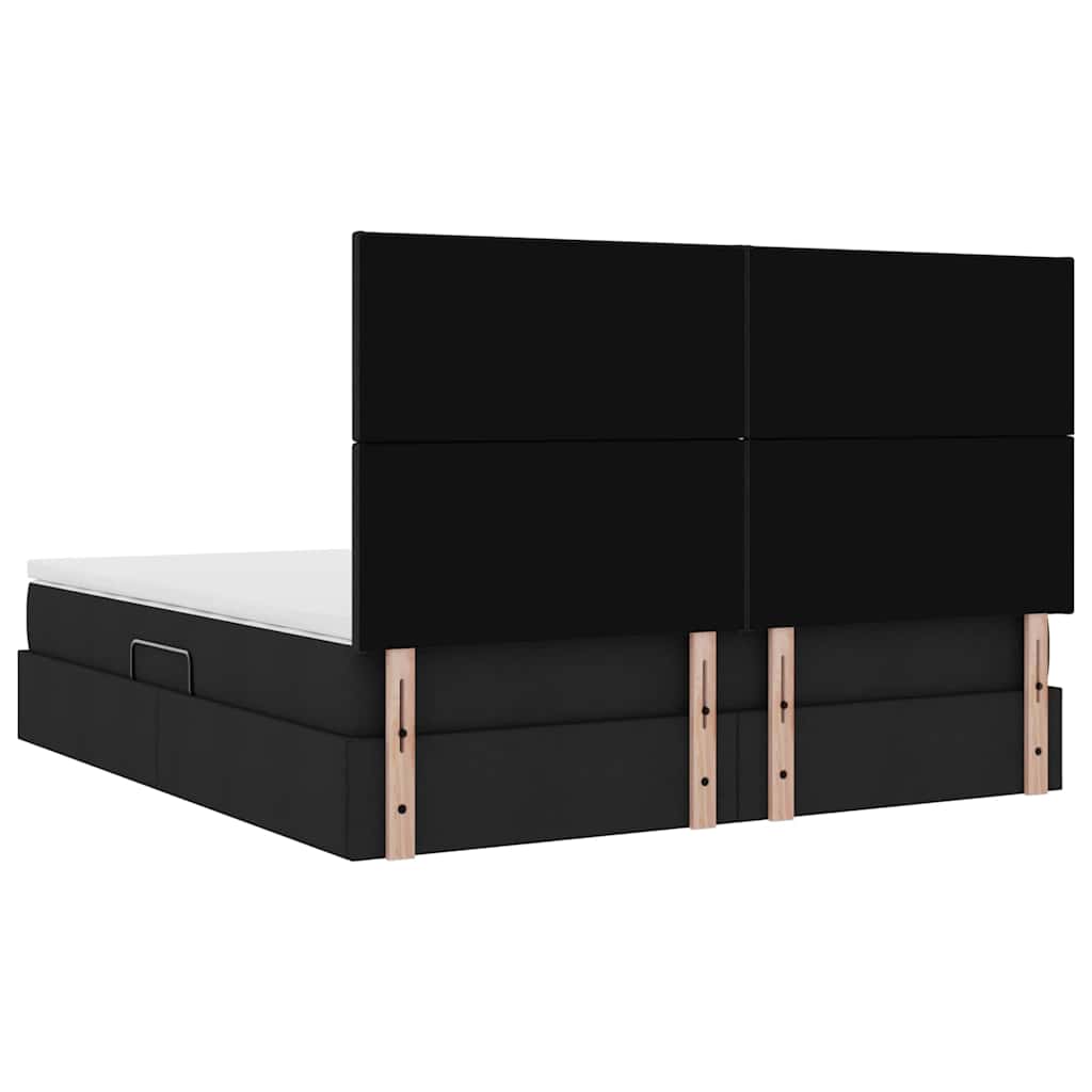 vidaXL Bett mit Stauraum und LED Schwarz 160 x 200 cm Polyester