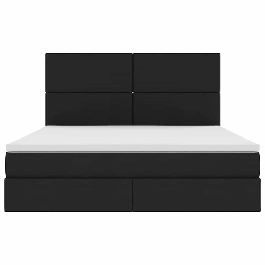vidaXL Bett mit Stauraum und LED Schwarz 160 x 200 cm Polyester