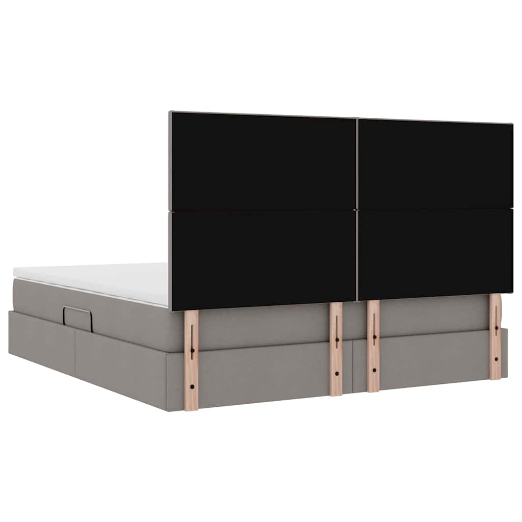 vidaXL Bett mit Stauraum und LED mit LED Taupe 160 x 200 cm Polyester
