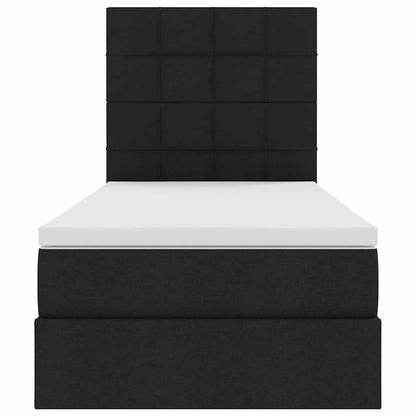 vidaXL Bett mit Stauraum und LED mit LED Schwarz 90 x 200 cm Polyester