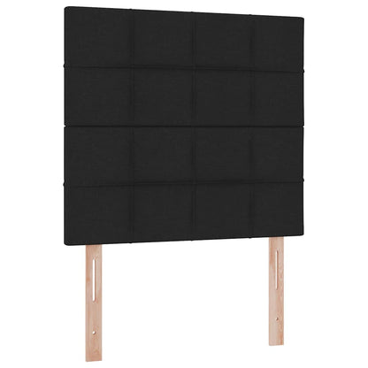 vidaXL Bett mit Stauraum und LED mit LED Schwarz 90 x 200 cm Polyester