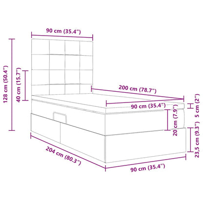 Bett mit Stauraum und LED mit LED Blau 90 x 200 cm Polyester