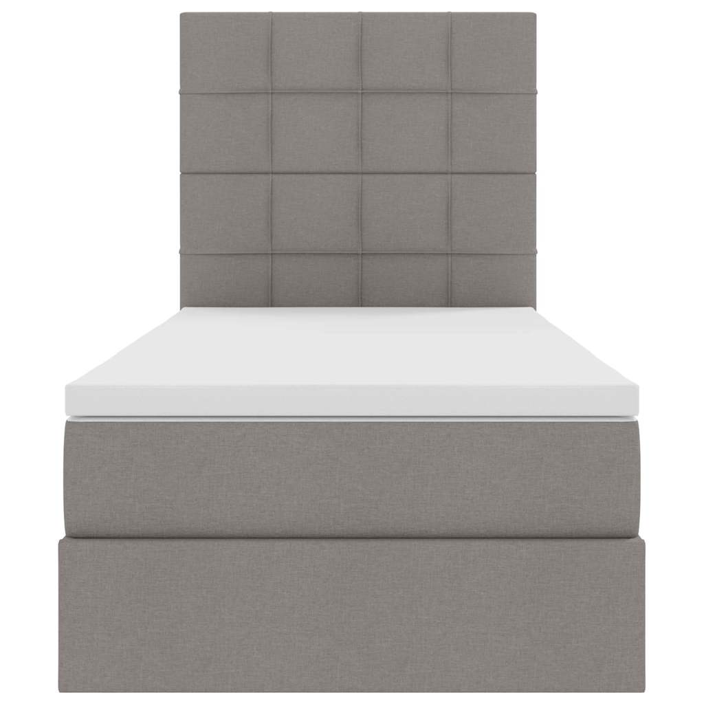 vidaXL Bett mit Stauraum und LED mit LED Taupe 100 x 200 cm Polyester