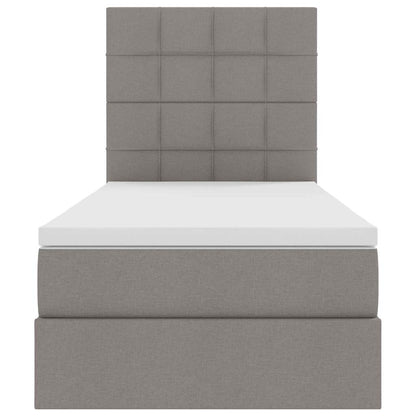 vidaXL Bett mit Stauraum und LED mit LED Taupe 100 x 200 cm Polyester