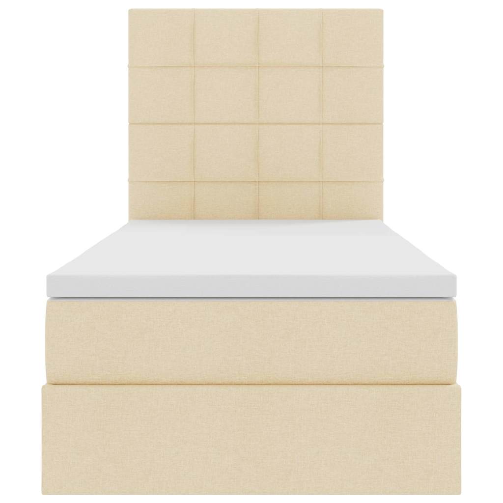 Bett mit Stauraum und LED mit LED Creme 100 x 200 cm Polyester